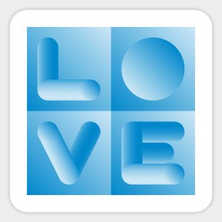 Blue LOVE bubbles Sticker